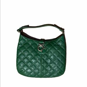 NWT J. Crew large green quilted leather bag.